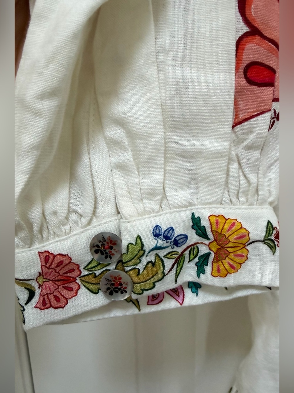 FARM Rio Floral Insects Mini Dress, Linen, Size Large - Picture 9 of 13